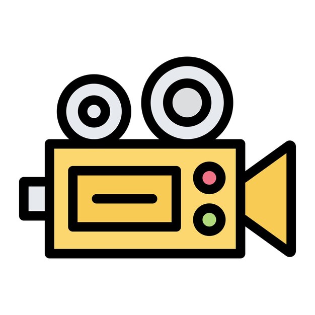 Ilustración del diseño del icono vectorial de la cámara de video