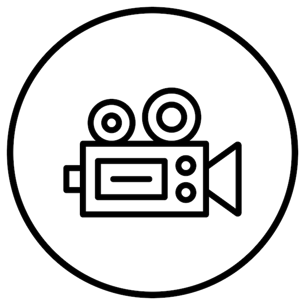 Ilustración del diseño del icono vectorial de la cámara de video