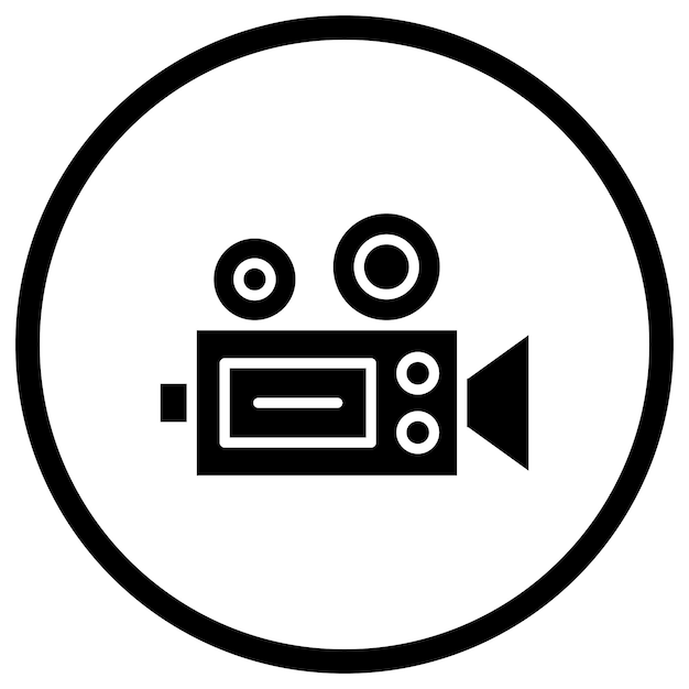 Ilustración del diseño del icono vectorial de la cámara de video