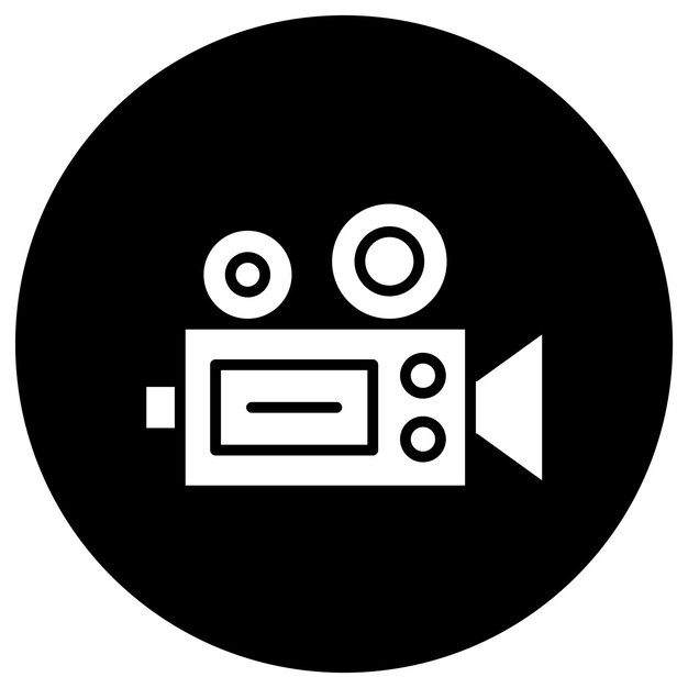 Ilustración del diseño del icono vectorial de la cámara de video