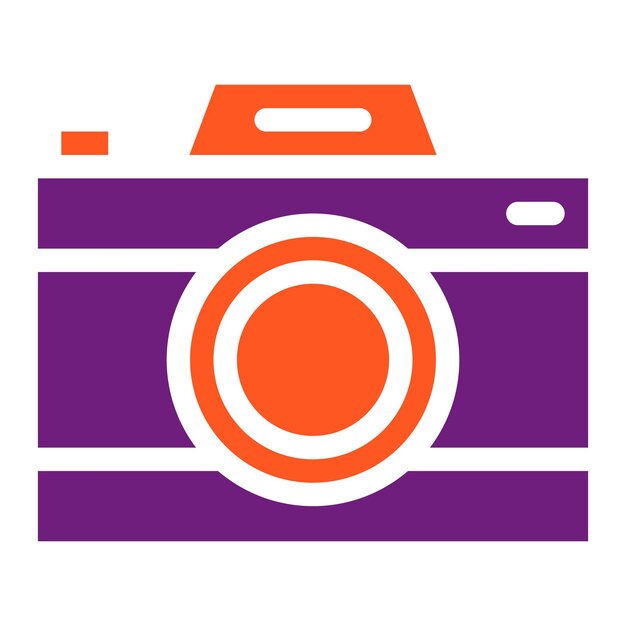 Ilustración del diseño del icono vectorial de la cámara
