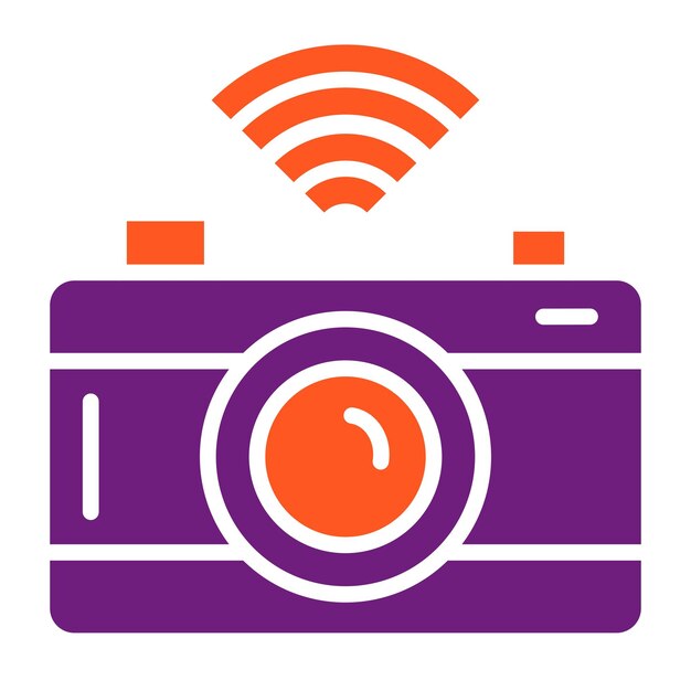 Ilustración del diseño del icono vectorial de la cámara