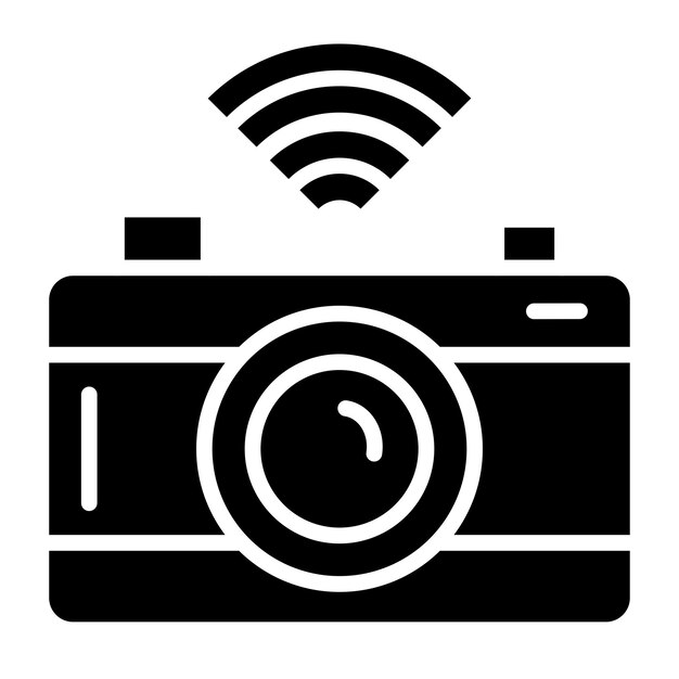 Ilustración del diseño del icono vectorial de la cámara