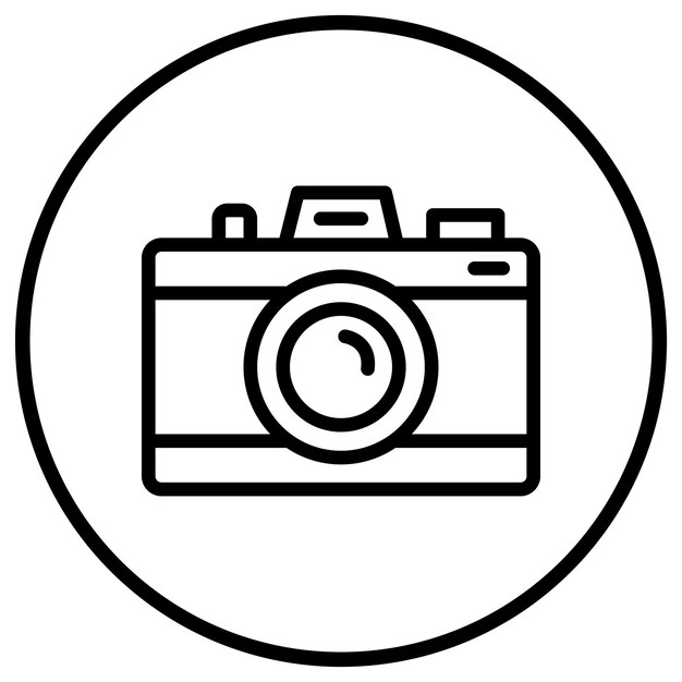 Ilustración del diseño del icono vectorial de la cámara