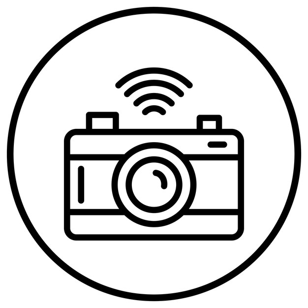 Ilustración del diseño del icono vectorial de la cámara