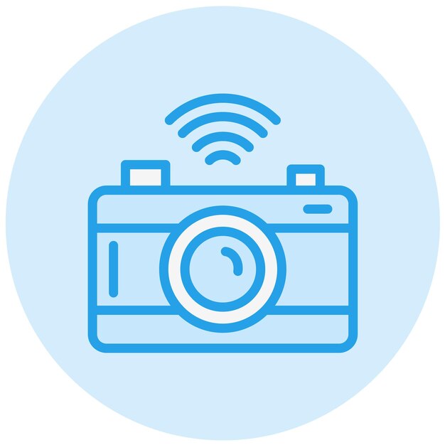 Ilustración del diseño del icono vectorial de la cámara