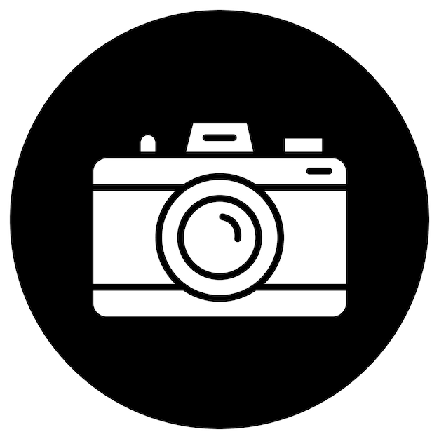 Ilustración del diseño del icono vectorial de la cámara