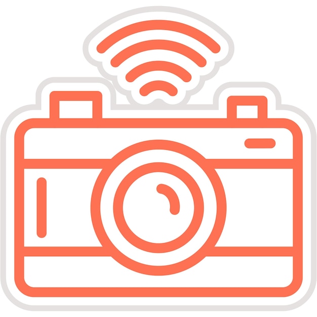 Ilustración del diseño del icono vectorial de la cámara