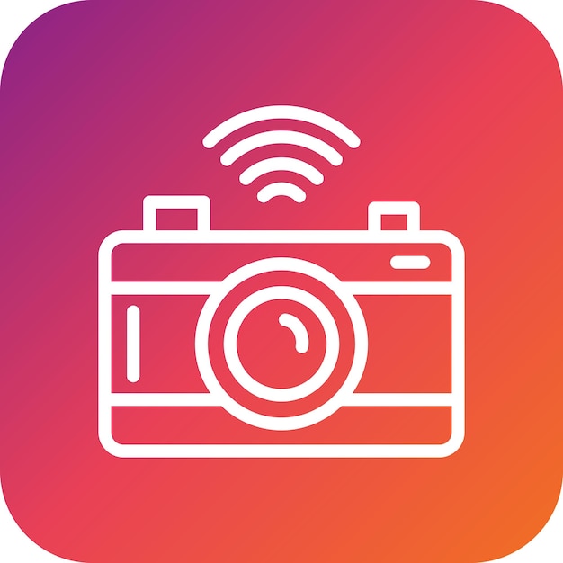 Ilustración del diseño del icono vectorial de la cámara