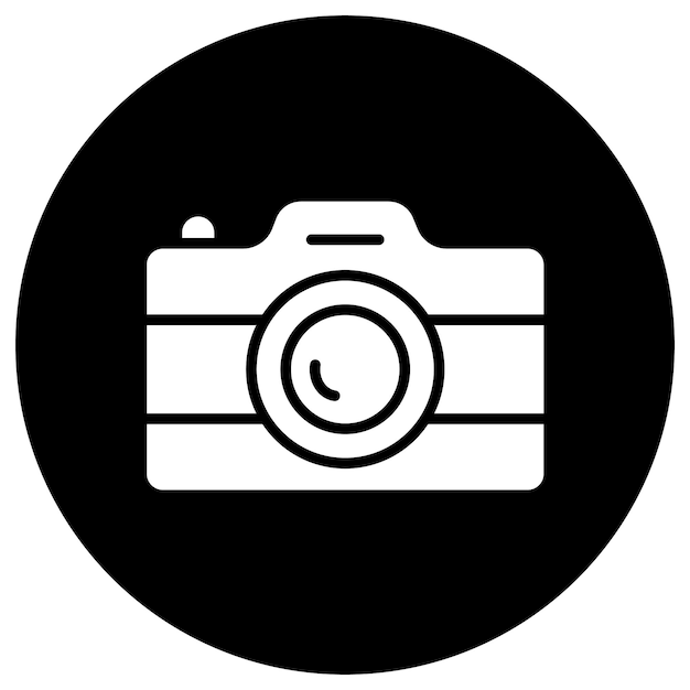 Ilustración del diseño del icono vectorial de la cámara