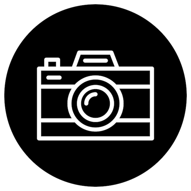 Ilustración del diseño del icono vectorial de la cámara