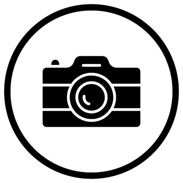 Ilustración del diseño del icono vectorial de la cámara