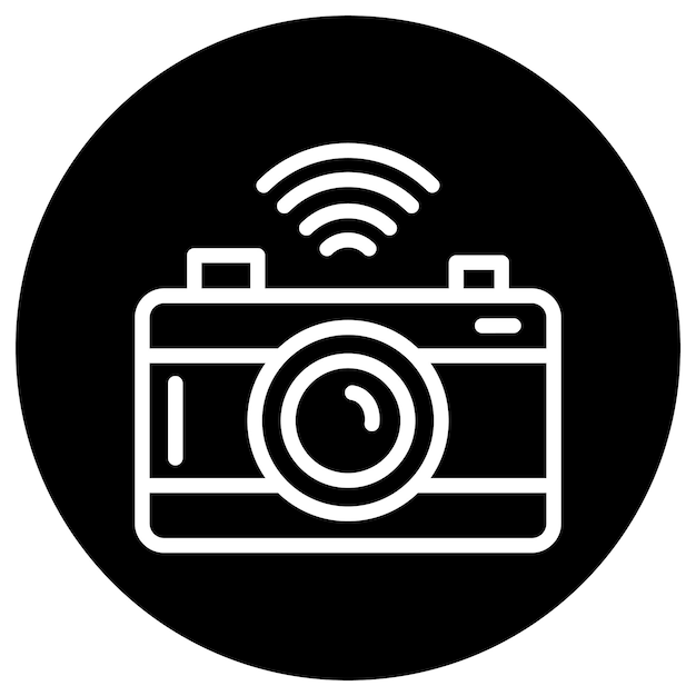 Ilustración del diseño del icono vectorial de la cámara