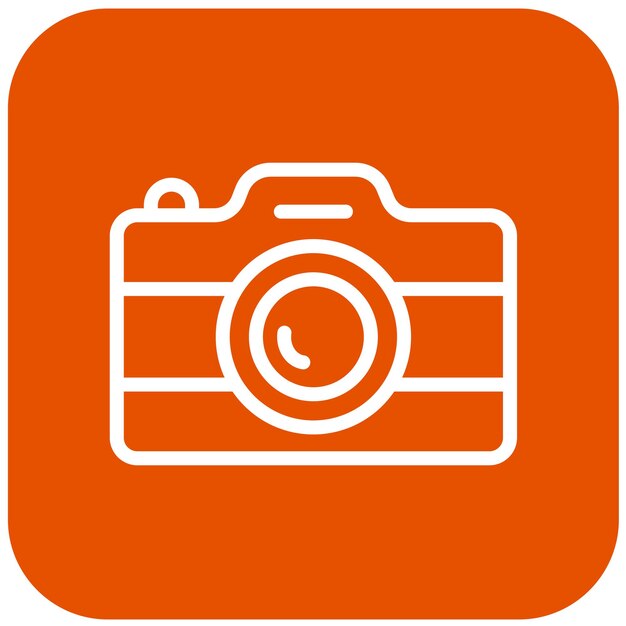 Ilustración del diseño del icono vectorial de la cámara