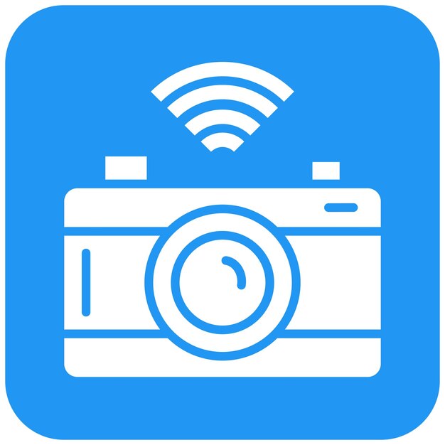 Ilustración del diseño del icono vectorial de la cámara