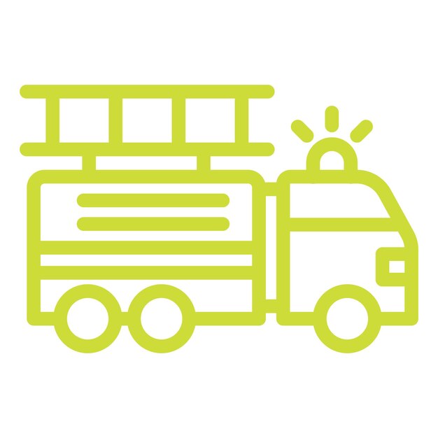 Ilustración del diseño del icono vectorial del camión de bomberos
