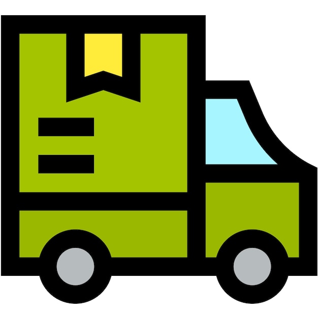 Ilustración del diseño del icono vectorial del camión de entrega