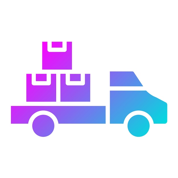 Ilustración del diseño del icono vectorial del camión de entrega