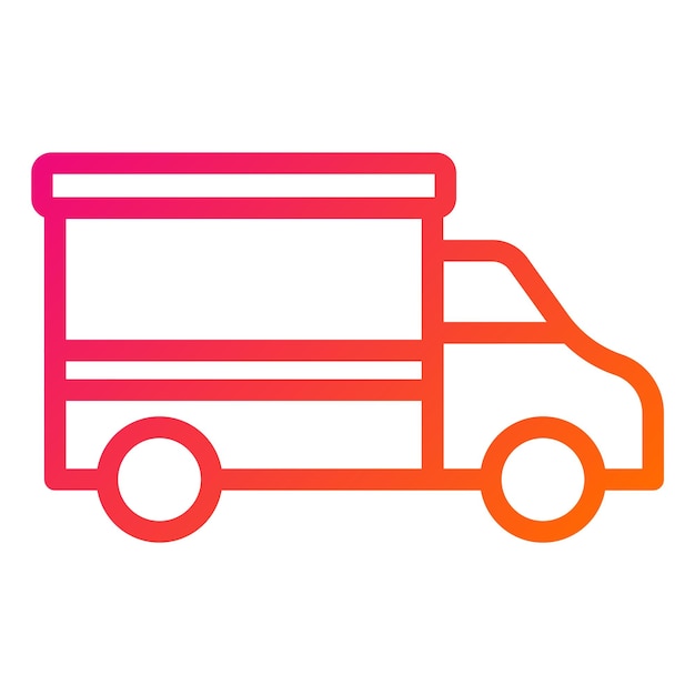 Ilustración del diseño del icono vectorial del camión de entrega