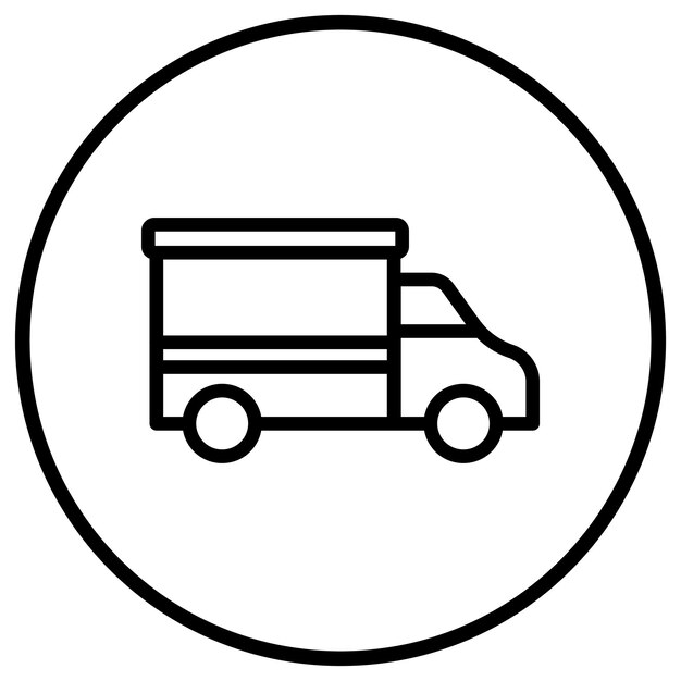 Ilustración del diseño del icono vectorial del camión de entrega