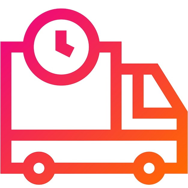 Ilustración del diseño del icono vectorial del camión de entrega