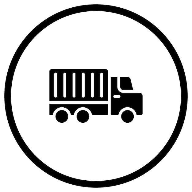 Ilustración del diseño del icono vectorial del camión de entrega