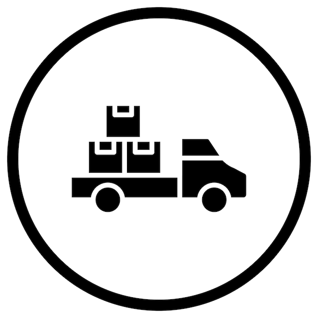 Ilustración del diseño del icono vectorial del camión de entrega