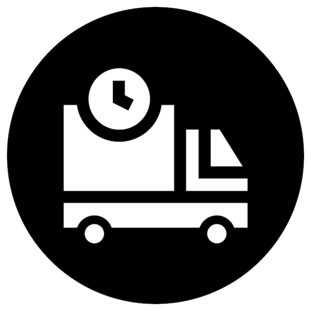 Ilustración del diseño del icono vectorial del camión de entrega