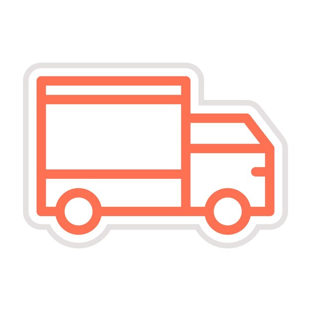 Ilustración del diseño del icono vectorial del camión de entrega