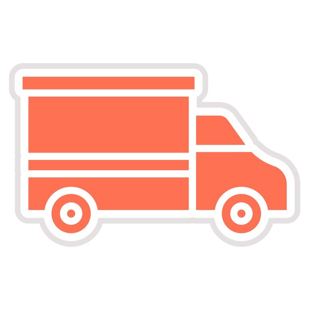 Ilustración del diseño del icono vectorial del camión de entrega