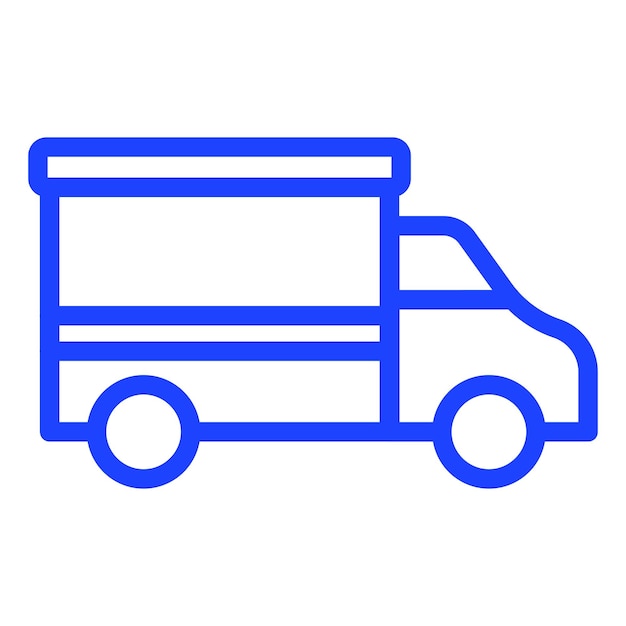 Ilustración del diseño del icono vectorial del camión de entrega