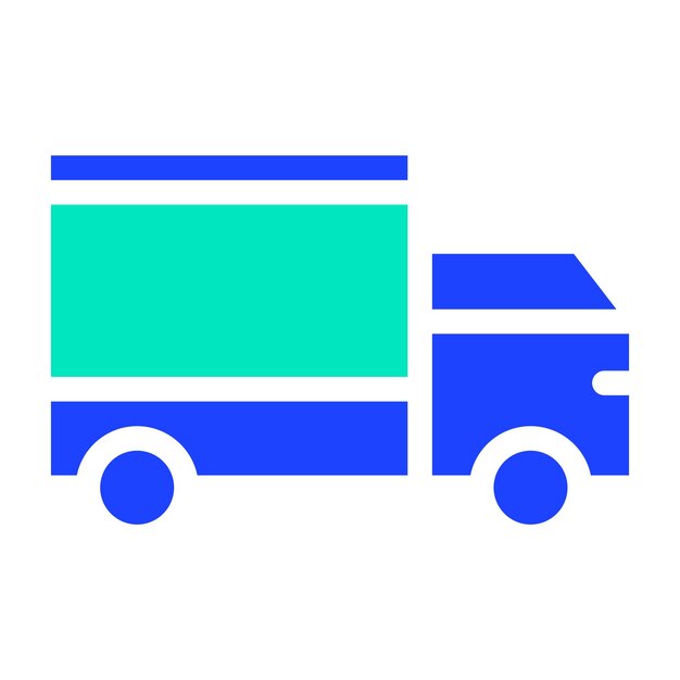 Ilustración del diseño del icono vectorial del camión de entrega