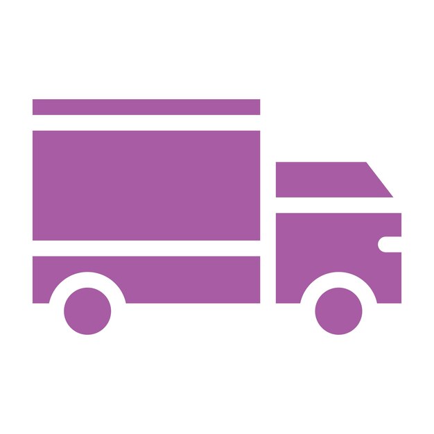 Ilustración del diseño del icono vectorial del camión de entrega