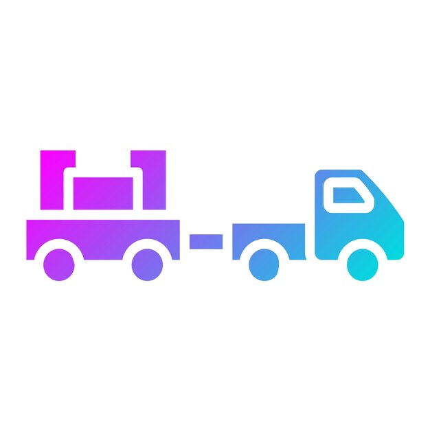Ilustración del diseño del icono vectorial del camión de equipaje