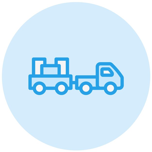 Ilustración del diseño del icono vectorial del camión de equipaje