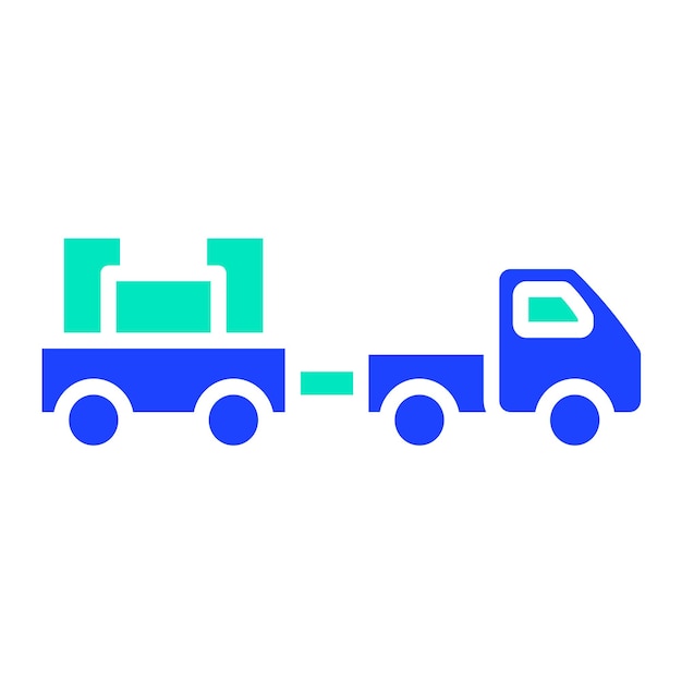 Ilustración del diseño del icono vectorial del camión de equipaje