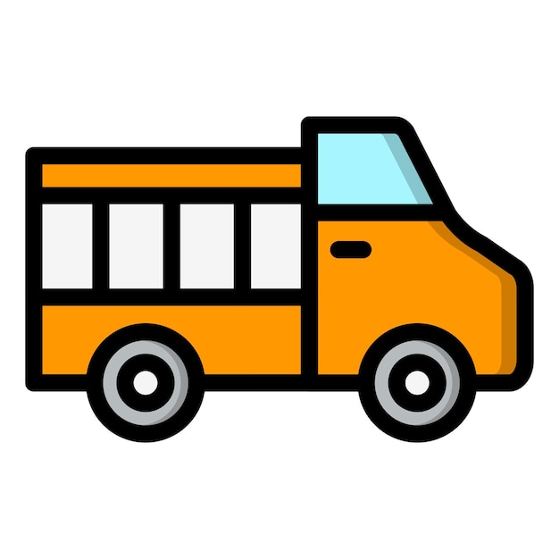 Ilustración del diseño del icono vectorial de la camioneta