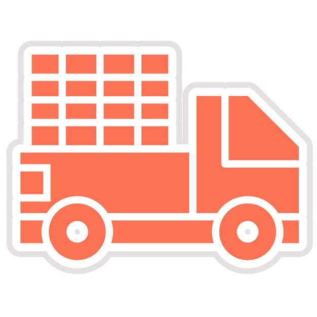 Ilustración del diseño del icono vectorial de la camioneta