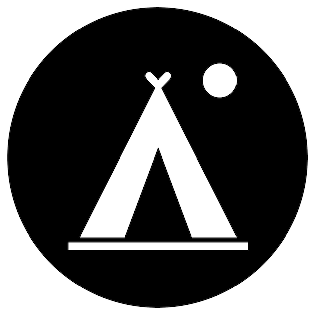 Ilustración del diseño del icono vectorial del campamento