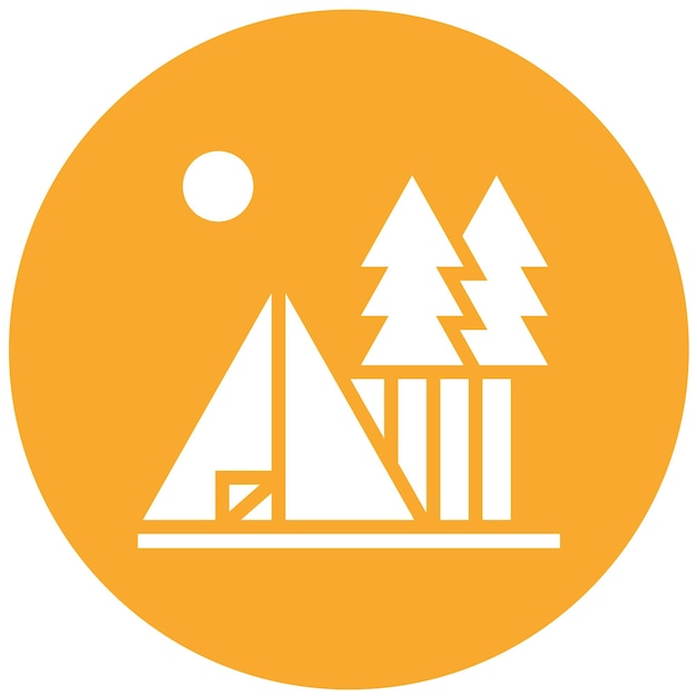 Ilustración del diseño del icono vectorial del campamento