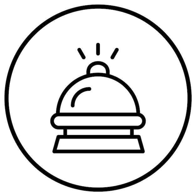 Ilustración del diseño del icono vectorial de la campana del hotel