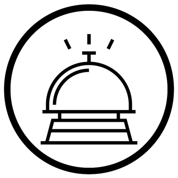 Ilustración del diseño del icono vectorial de la campana del hotel