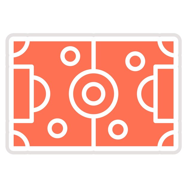 Ilustración del diseño del icono vectorial del campo de fútbol
