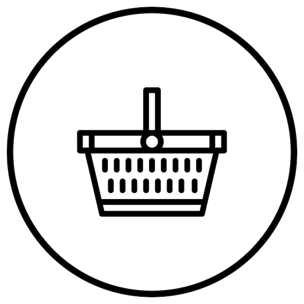 Ilustración del diseño del icono vectorial de la canasta de compras