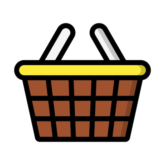 Ilustración del diseño del icono vectorial de la canasta de picnic