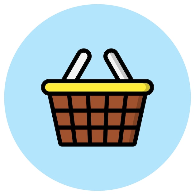 Ilustración del diseño del icono vectorial de la canasta de picnic
