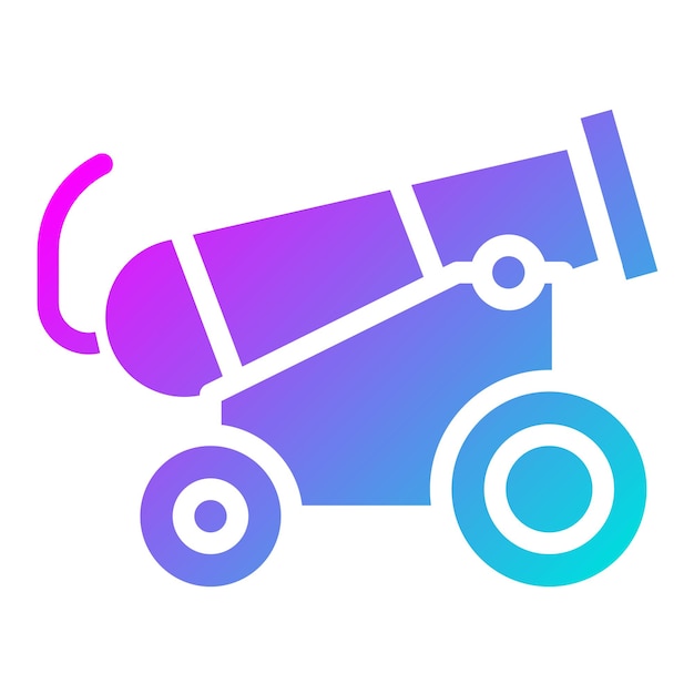 Ilustración del diseño del icono vectorial del cañón