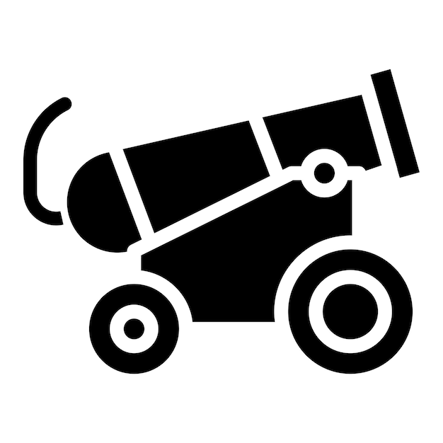 Ilustración del diseño del icono vectorial del cañón