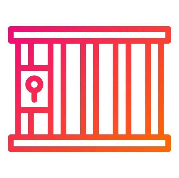 Ilustración del diseño del icono vectorial de la cárcel