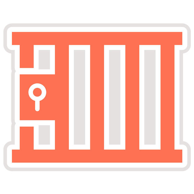 Ilustración del diseño del icono vectorial de la cárcel